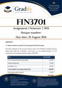 FIN3701 Assignment 1 &lpar;ANSWERS&rpar; Semester 2 2026 - Due 28 August 2026