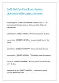 DMS 206 Gyn Final Exam Review Questions With Correct Answers 