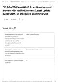 DELEGATED EXAMINING Exam Questions and answers with verified Answers &lpar;Latest Update 2026&rpar; UPDATE&excl;&excl; Delegated Examining Quiz&NewLine;&NewLine;