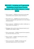 WGU D278 - Scripting and Programming &NewLine;Foundations Actual Exam Practice &NewLine;Questions with Verified Answers &vert; Latest &NewLine;Edition