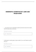 MN STATE COSMETOLOGY LAWS & RULES QUESTIONS AND VERIFIED ANSWERS