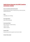 Health Sciences Reasoning Test &lpar;HSRT&rpar; Questions and Answers&vert; Updated