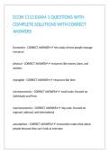 ECON 1113 EXAM 1 QUESTIONS WITH COMPLETE SOLUTIONS WITH CORRECT ANSWERS