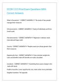 ECON 1113 Final Exam Questions With Correct Answers&period;