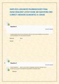  NURS 6521 ADVANCED PHARMACOLOGY FINAL &NewLine;EXAM 2026&sol;2027 LATEST EXAM 100 QUESTIONS &NewLine;AND CORRECT ANSWERS GUARANTEE A&plus; GRADE  