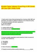 Florida Claims Adjuster Exam Prep&colon; 6-20 License All-Lines Q&A Study Guide