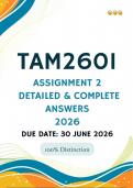 TAM2601 Assignment 2 &vert;&vert;&lpar;Complete Answers and Guidelines&rpar;&vert; Due Date 30 June  2026