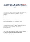 ASE A4 STEERING SUSPENSION EXAM 2026&sol;2027 QUESTIONS AND CORRECT ANSWERS GRADED A&plus;