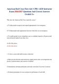 American Red Cross First Aid &sol; CPR &sol; AED Instructor Exam 2026&sol;2027 Questions And Correct Answers Graded A&plus;