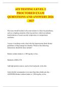 ATI TESTING LEVEL 2 &NewLine;PROCTORED EXAM &NewLine;QU8ESTIONS AND ANSWERS 2026 - 2027 