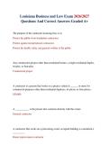 Louisiana Business and Law Exam 2026&sol;2027 Questions And Correct Answers Graded A&plus;&NewLine;&NewLine;