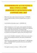 INTERMEDIATE ACCOUNTING 1- &NewLine;D103&colon; UNITS 2-4 PRE&NewLine;ASSESSMENT QUESTIONS AND &NewLine;ANSWERS 2026 -2027