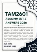 TAM2601 Assignment 2 2026 Memo &vert; Due Date 30 June 2026