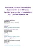 Washington Denturist Licensing Exam Questions with Correct Answers &lpar;Verified Answers&rpar; plus Rationales 2026 Q&A &vert; Instant Download Pdf