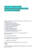 NUR 202 - NEURO EXAM &lpar;DISEASES&rpar;EXAM QUESTION AND ACCURATE ANSWERS&NewLine;&NewLine;