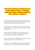 WGU D570 COGNITIVE PSYCHOLOGY OA &vert; STUDY GUIDE 2026&sol;2027 &plus; PRACTICE EXAM QUESTIONS &vert; VERIFIED ANSWERS &vert; 100&percnt; CORRECT &vert; GRADED A&plus;&NewLine;
