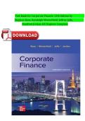 Test Bank for Corporate Finance 13th Edition Ross Westerfield Jaffe Jordan