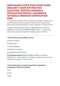 OSFM HAZMAT STATE EXAM STUDY GUIDE 2026&ndash;2027 &vert; COMPLETE PRACTICE QUESTIONS&comma; VERIFIED ANSWERS & DETAILED RATIONALES &vert; HAZARDOUS MATERIALS OPERATOR CERTIFICATION PREP