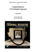 Instructor&rsquo;s Manual with Test Bank for Criminal Behavior&colon; A Psychological Approach 12th Edition by Curt Bartol &comma; ISBN&colon; 9780135618677 &vert;All Chapters Complete&vert; Questions with Verified Solutions&comma; Guide A&plus;