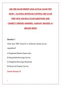 ABC RBS EXAM NEWEST 2026 TEST BANK &ndash; 200&plus; ACTUAL EXAM QUESTIONS WITH CORRECT VERIFIED ANSWERS&NewLine;&NewLine;