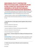 WISCONSIN UTILITY CONTRACTOR PRACTICE EXAM 2026 &vert; COMPLETE STUDY GUIDE & PRACTICE QUESTIONS WITH ANSWERS & DETAILED RATIONALES &vert; LICENSE EXAM PREPARATION RESOURCE