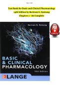 Test Bank for Basic and Clinical Pharmacology &NewLine;14th Edition by Bertram G&period; Katzung &NewLine;Chapters 1 - 66 Complete