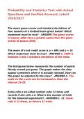 Probability and Statistics Test with Actual  Questions and Verified Answers&vert; Latest  2026&sol;2027&NewLine;