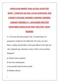 APRN EXAM NEWEST 2026 TEST BANK &ndash; 200&plus; REAL EXAM QUESTIONS WITH CORRECT VERIFIED ANSWERS & DETAILED RATIONALES&NewLine;&NewLine;