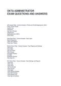 OKTA ADMINISTRATOR EXAM QUESTIONS AND ANSWERS