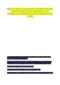 BIOL 251 HUMAN ANATOMY AND PHYSIOLOGY &NewLine;MODULE 3&vert; REVISION QUESTIONS AND &NewLine;CORRECT ANSWERS&vert; UPDATED VERSION &lpar;2026 &ndash; 2027&rpar; 
