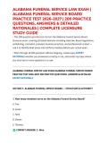 ALABAMA FUNERAL SERVICE LAW EXAM &vert; ALABAMA FUNERAL SERVICE BOARD PRACTICE TEST 2026&ndash;2027 &vert; 200 PRACTICE QUESTIONS&comma; ANSWERS & DETAILED RATIONALES &vert; COMPLETE LICENSURE STUDY GUIDE