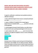 DENTAL LAWS AND INFECTION CONTROL FOR NORTH CAROLINA DENTAL BOARD EXAMINATION COMPLETE EXAM QUESTION BANK WITH 100&percnt; CORRECT ANSWERS