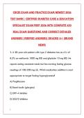 CDCES EXAM NEWEST 2026 TEST BANK &ndash; 200&plus; REAL EXAM QUESTIONS WITH CORRECT VERIFIED ANSWERS & DETAILED RATIONALES&NewLine;&NewLine;