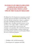 ILLINOIS STATE FIRE EXAMINATION &NewLine;COMPLETE QUESTIONS AND &NewLine;DETAILED SOLUTIONS LATEST &NewLine;UPDATE THIS YEAR JUST RELEASED
