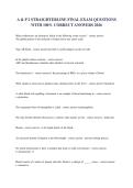 A & P 2 STRAIGHTERLINE FINAL EXAM QUESTIONS&NewLine;WITH 100&percnt; CORRECT ANSWERS 2026
