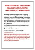 2026-2027 NEWEST CERTIFIED SAFETY PROFESSIONAL&NewLine;&lpar;CSP&rpar; EXAM OFFERED BY BOARD OF&NewLine;CERTIFIED SAFETY PROFESSIONALS &vert;&NewLine;COMPLETE EXAM Q&A WITH RATIONALES