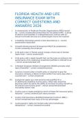 FLORIDA HEALTH AND LIFE INSURANCE EXAM WITH CORRECT QUESTIONS AND ANSWERS 2026