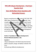 PSYC-290 Lifespan Development &ndash; Final Exam Question Bank&NewLine;Over 150 Multiple-Choice Questions with Rationalized Answers