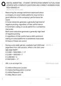 DIGITAL MARKETING - STUKENT CERTIFICATION NEWEST ACTUAL EXAM UPDATED WITH COMPLETE QUESTIONS AND CORRECT ANSWERS&sol;&sol;VERIFIED&sol;&sol;GRADED A&plus;