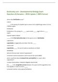 Bootcamp&period;com - Developmental Biology Exam&NewLine;Questions & Answers &ndash; 2026 Update &vert; 100&percnt; Correct&NewLine;where does fertilization occur&quest;&NewLine;oviduct&NewLine;&lowbar;&lowbar;&lowbar;&lowbar;&lowbar; is the joining of a haploid sperm nucleus and a haploid egg nucleus to form&NewLine;a diploid zygote&NewLine;fertilization&NewLine;fert