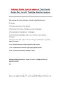 Indiana State Jurisprudence Test Study Guide for Health Facility Administrators &ndash; Complete Exam Q&A Summary
