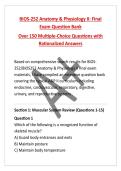 BIOS-252 Anatomy & Physiology II&colon; Final Exam Question Bank&NewLine;Over 150 Multiple-Choice Questions with Rationalized Answers