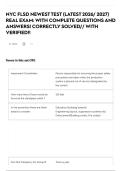 NYC FLSD NEWEST TEST &lpar;LATEST 2026&sol; 2027&rpar; REAL EXAM&colon; WITH COMPLETE QUESTIONS AND ANSWERS&vert; CORRECTLY SOLVED&sol;&sol; WITH VERIFIED&excl;&excl;