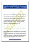 LAW AND ETHICS EXAM QUESTIONS&NewLine;AND ANSWERS 2026 VERIFIED&period;