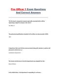 Fire Officer 1 Exam Questions and Correct Answers for Firefighter Leadership and Certification Preparation