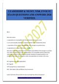 LEADERSHIP & MGMT&comma; N560&comma; EVOLVE&NewLine;EXAM QUESTIONS AND ANSWERS 2026&NewLine;VERIFIED&period;