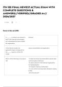 ITN 100 FINAL NEWEST ACTUAL EXAM WITH COMPLETE QUESTIONS & ANSWERS&sol;&sol;VERIFIED&sol;&sol;GRADED A&plus;&sol;&sol; 2026&sol;2027