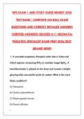 NPS EXAM 2026 &ndash; 200&plus; REAL PRACTICE QUESTIONS & ANSWERS &vert; LATEST TEST BANK&NewLine;&NewLine;