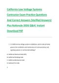 California Low Voltage Systems &NewLine;Contractor Exam Practice Questions &NewLine;And Correct Answers &lpar;Verified Answers&rpar; &NewLine;Plus Rationale 2026 Q&A&vert; Instant &NewLine;Download Pdf  