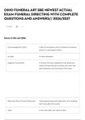 OHIO FUNERAL ART SBE NEWEST ACTUAL EXAM FUNERAL DIRECTING WITH COMPLETE QUESTIONS AND ANSWERS&sol;&sol; 2026&sol;2027